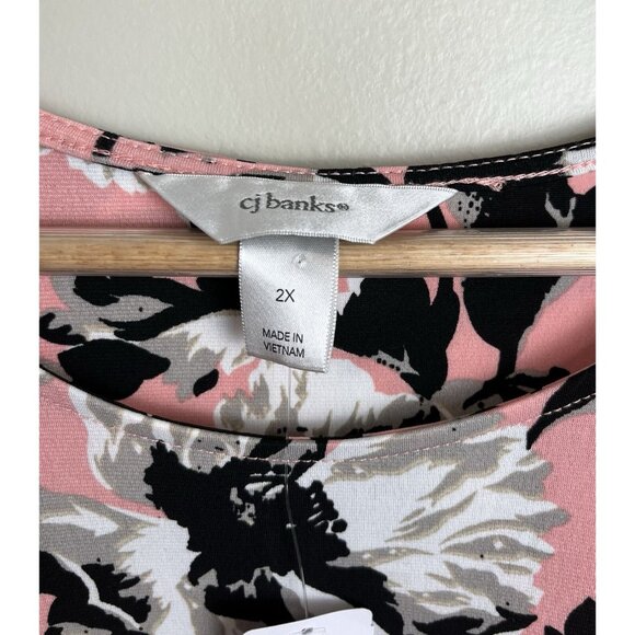 CJ Banks‎ Women's Knee Length Dress Pink Floral Sz 2XL NWT - Picture 3 of 7